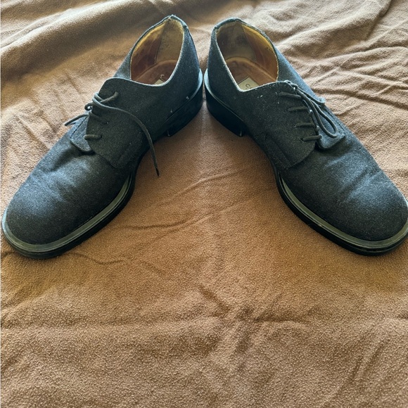 Preowned vintage Coach New York Grey Flannel Laced Loafers 10 B. - Picture 1 of 11